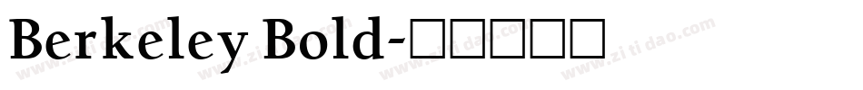 Berkeley Bold字体转换
